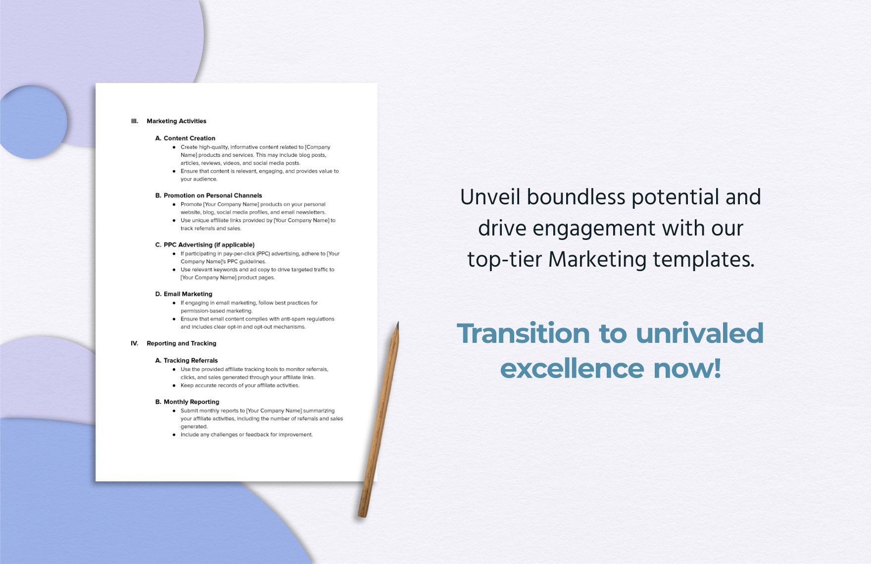 Marketing Affiliate Roles & Responsibilities Outline Template