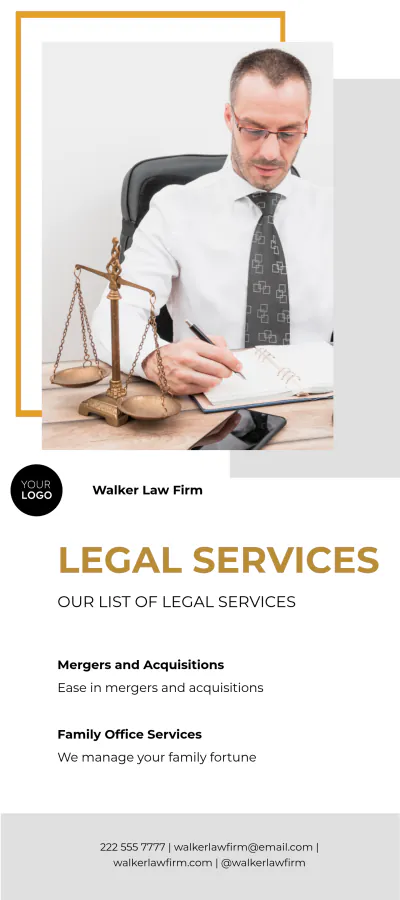 Free Modern Law Firm DL Card Template to Edit Online