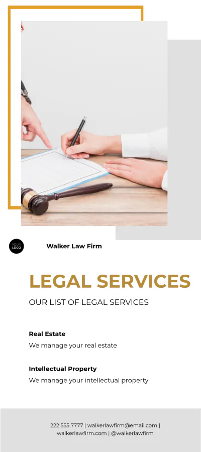 Free Modern Law Firm DL Card Template to Edit Online