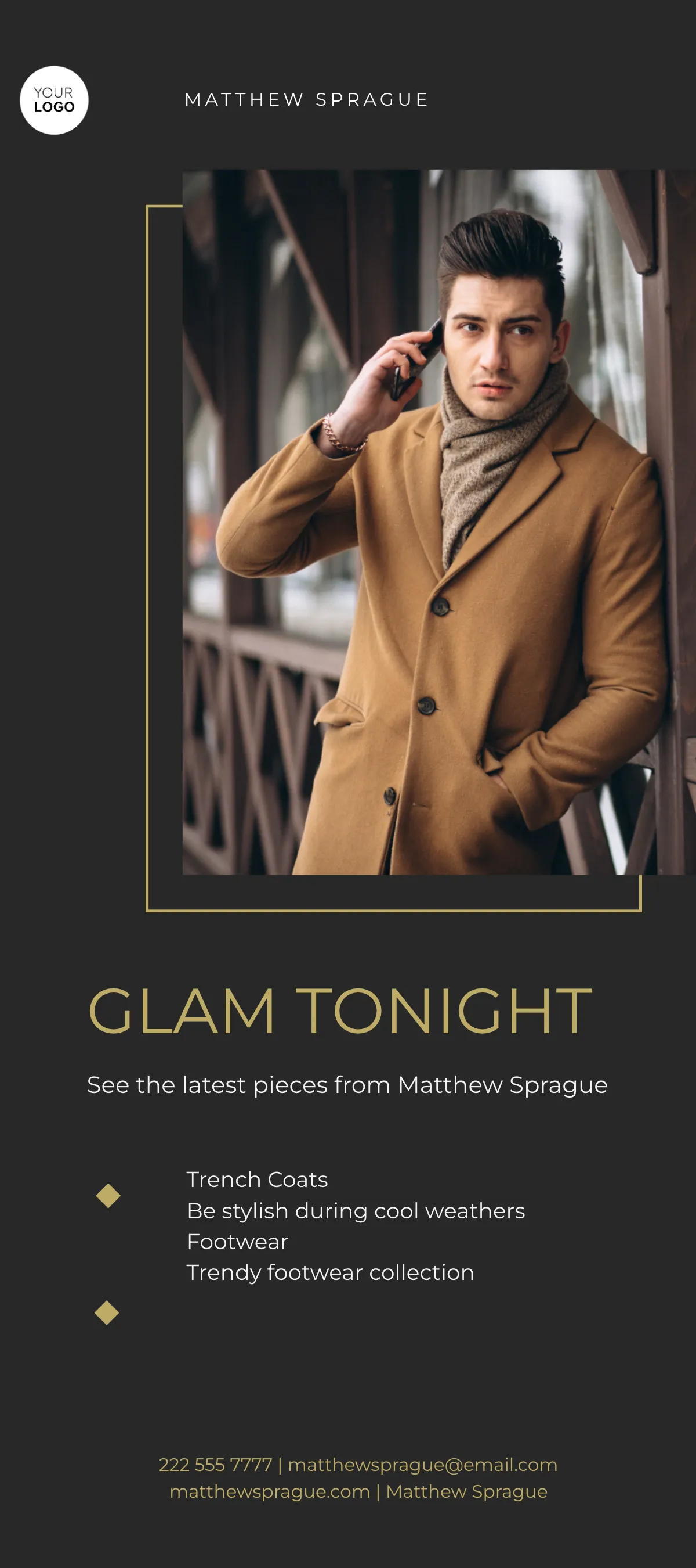 Free Fashion Designer DL Card Template to Edit Online