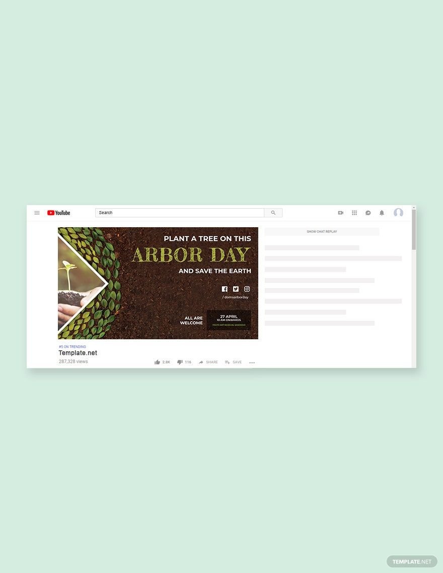 Arbor Day YouTube Video Thumbnail Template