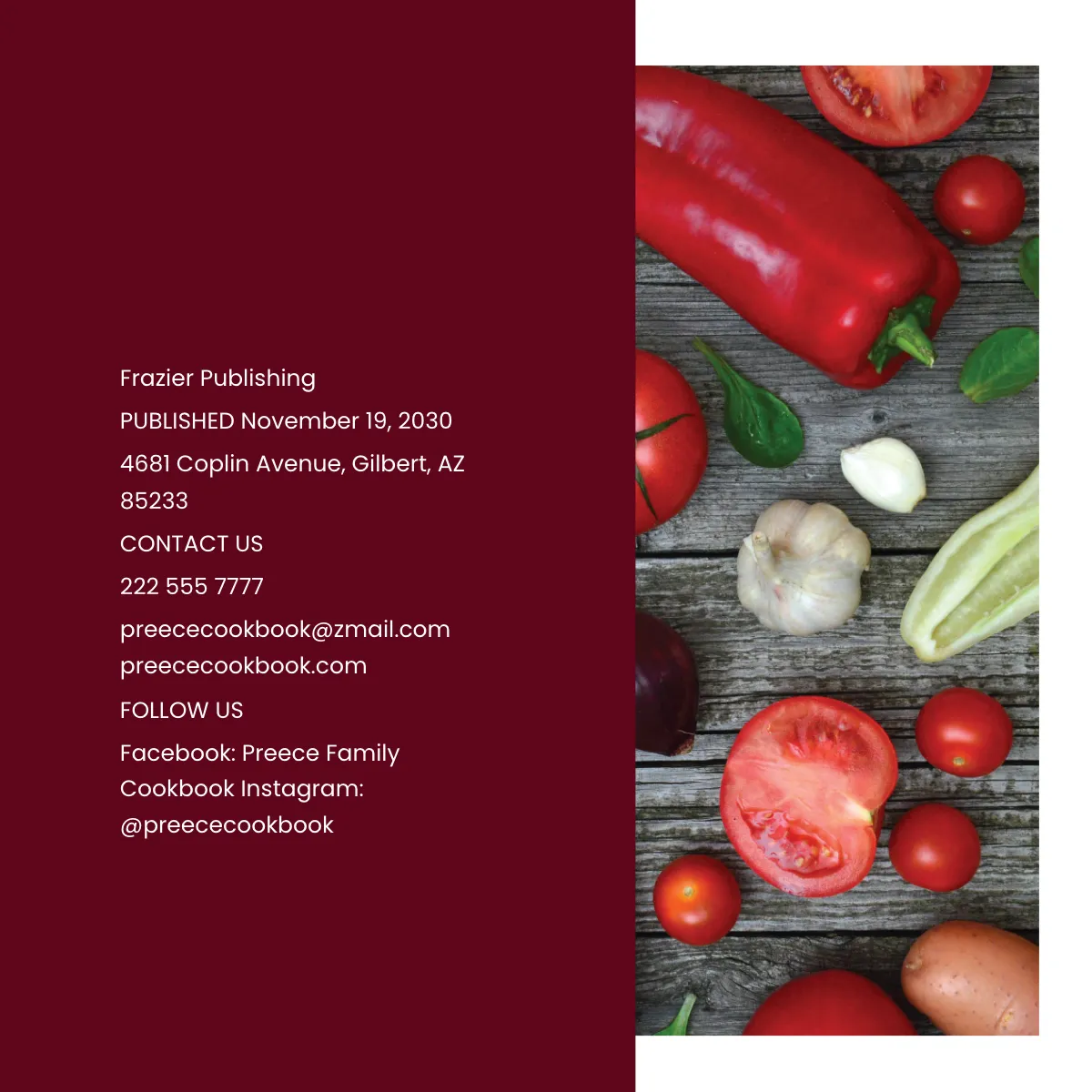 Free Square Family Cookbook Template to Edit Online