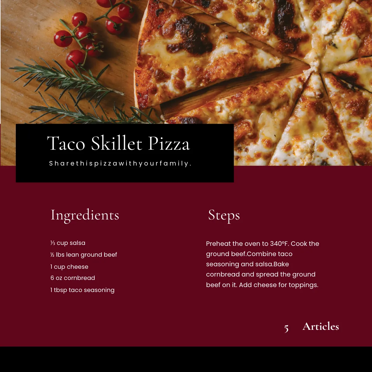 Free Square Family Cookbook Template to Edit Online