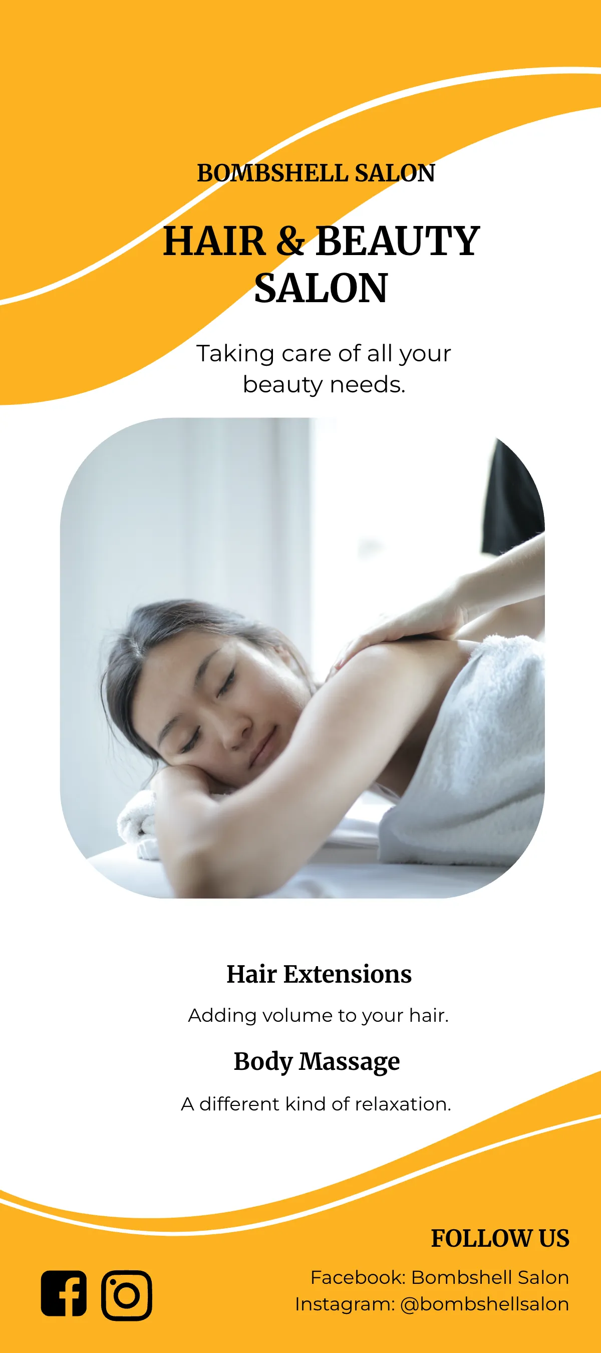 Free Modern Beauty Salon DL Card Template to Edit Online