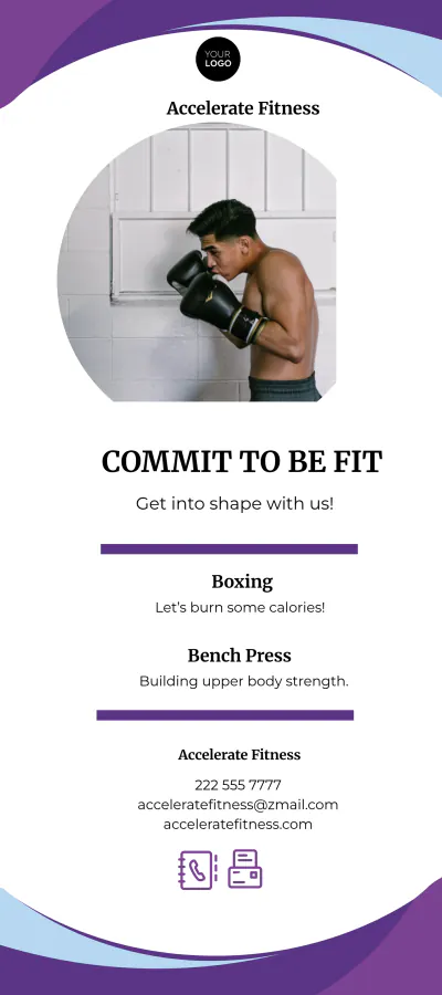 Free Fitness Salon DL Card Template to Edit Online
