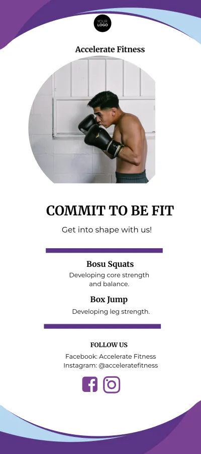 Free Fitness Salon DL Card Template to Edit Online