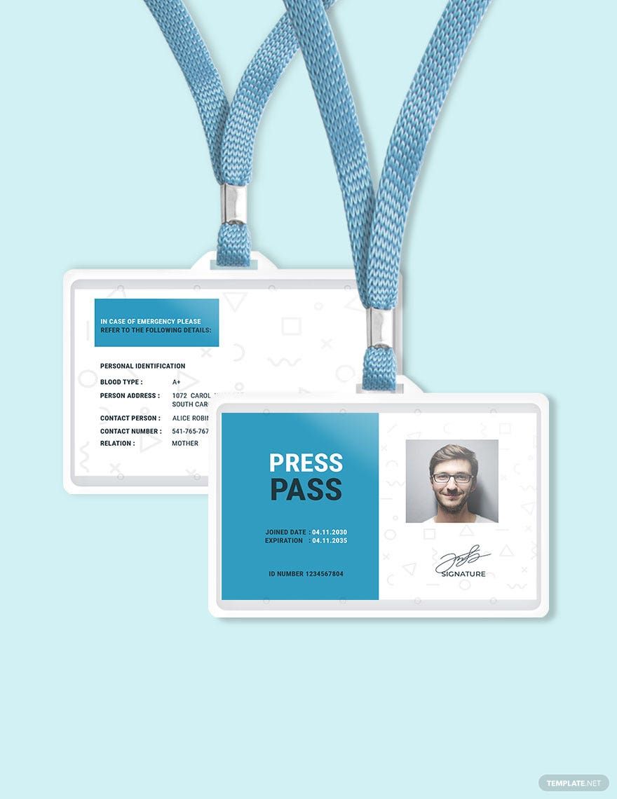 Pass ID Card Template in Word, Illustrator, PSD, Apple Pages, Publisher