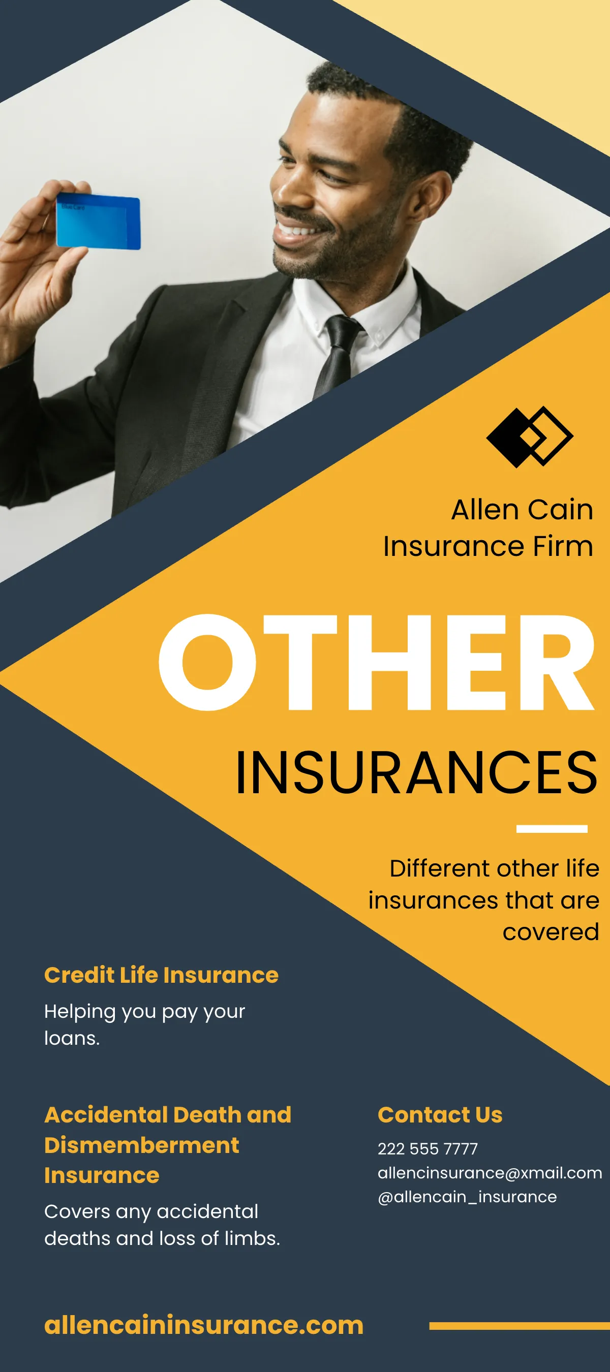 Free Life Insurance DL Card Template to Edit Online
