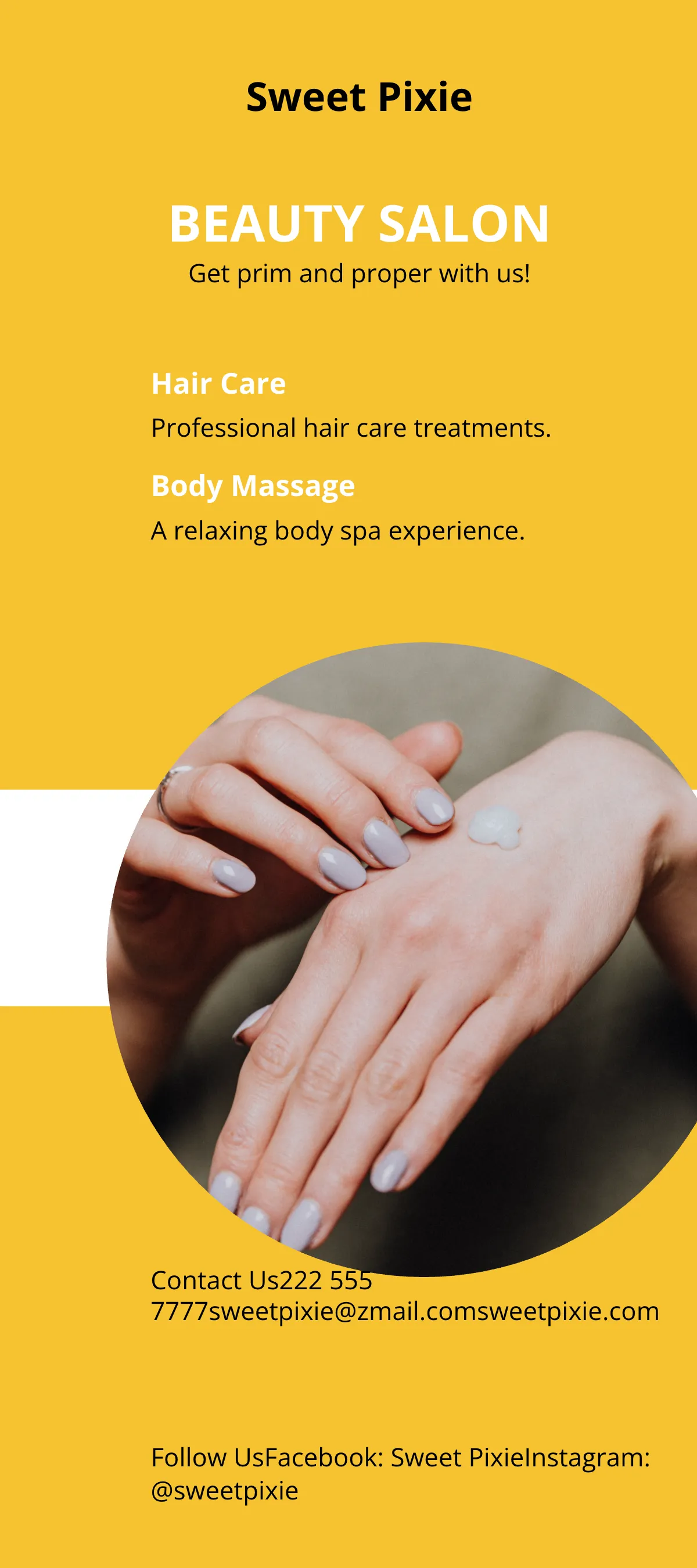 Free Salon DL Card Template to Edit Online