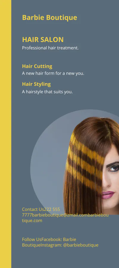 Free Hair Salon DL Card Template to Edit Online