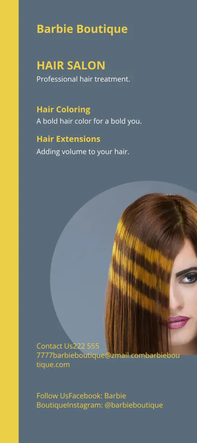 Free Hair Salon DL Card Template to Edit Online