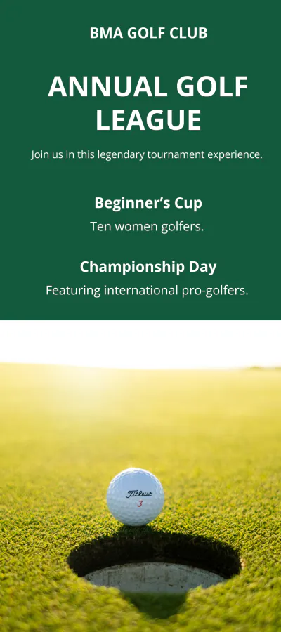 Free Golf Event DL Card Template to Edit Online
