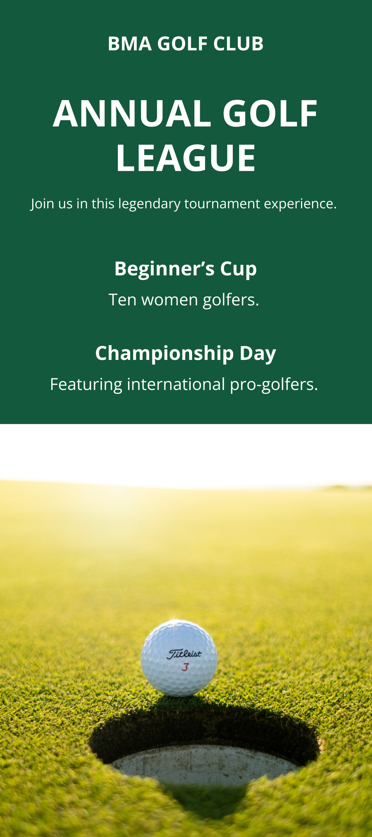 Golf Event DL Card Template