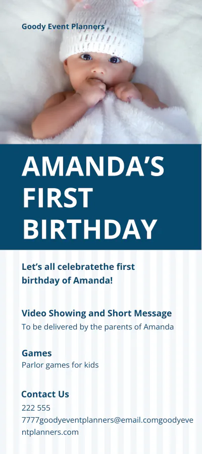 Free Baby Event DL Card Template to Edit Online