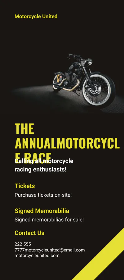 Free Motorcycle Event DL Card Template to Edit Online
