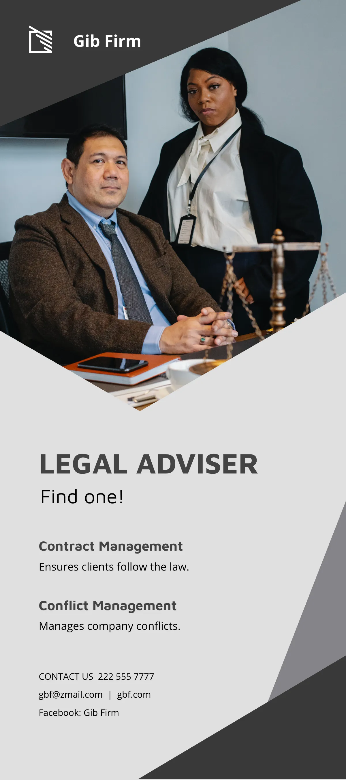 Free Legal Adviser DL Card Template to Edit Online