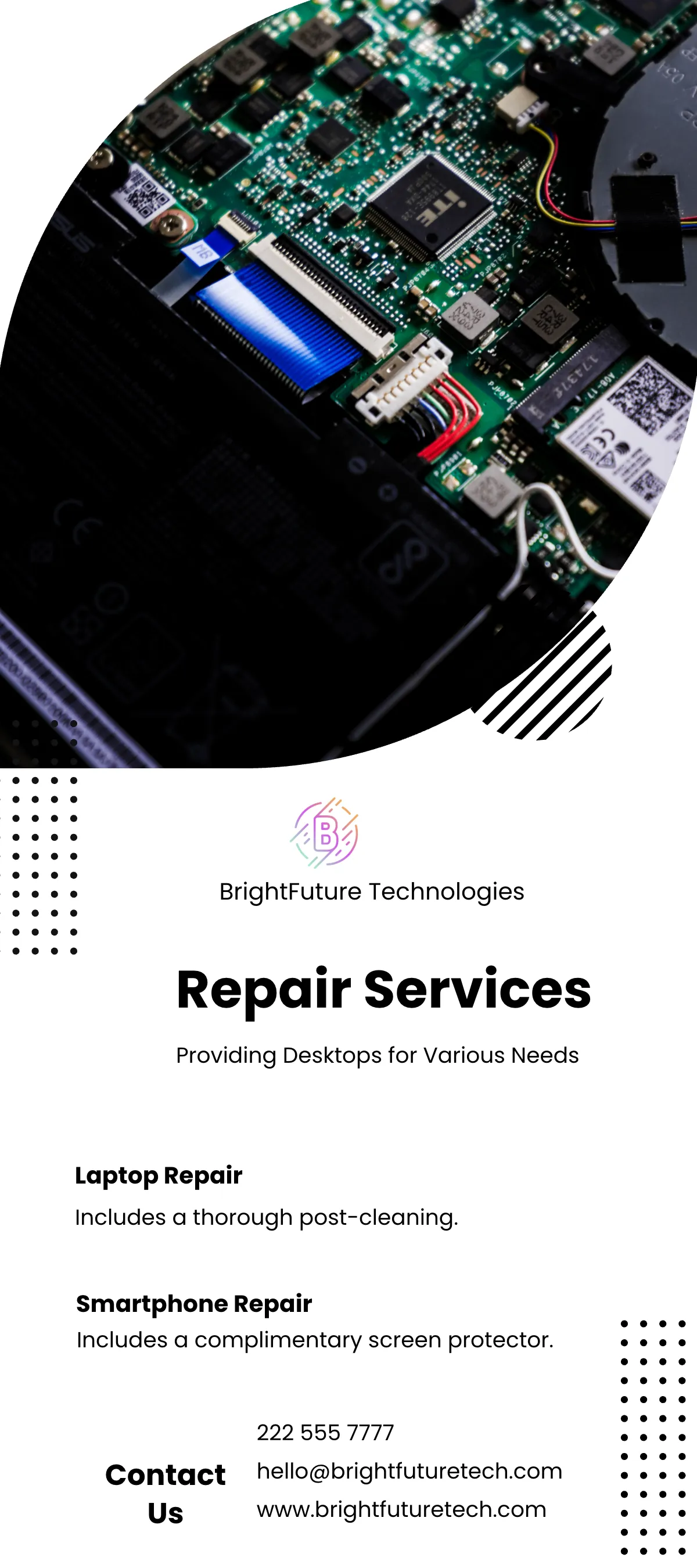 Free Technology Services DL Card Template to Edit Online