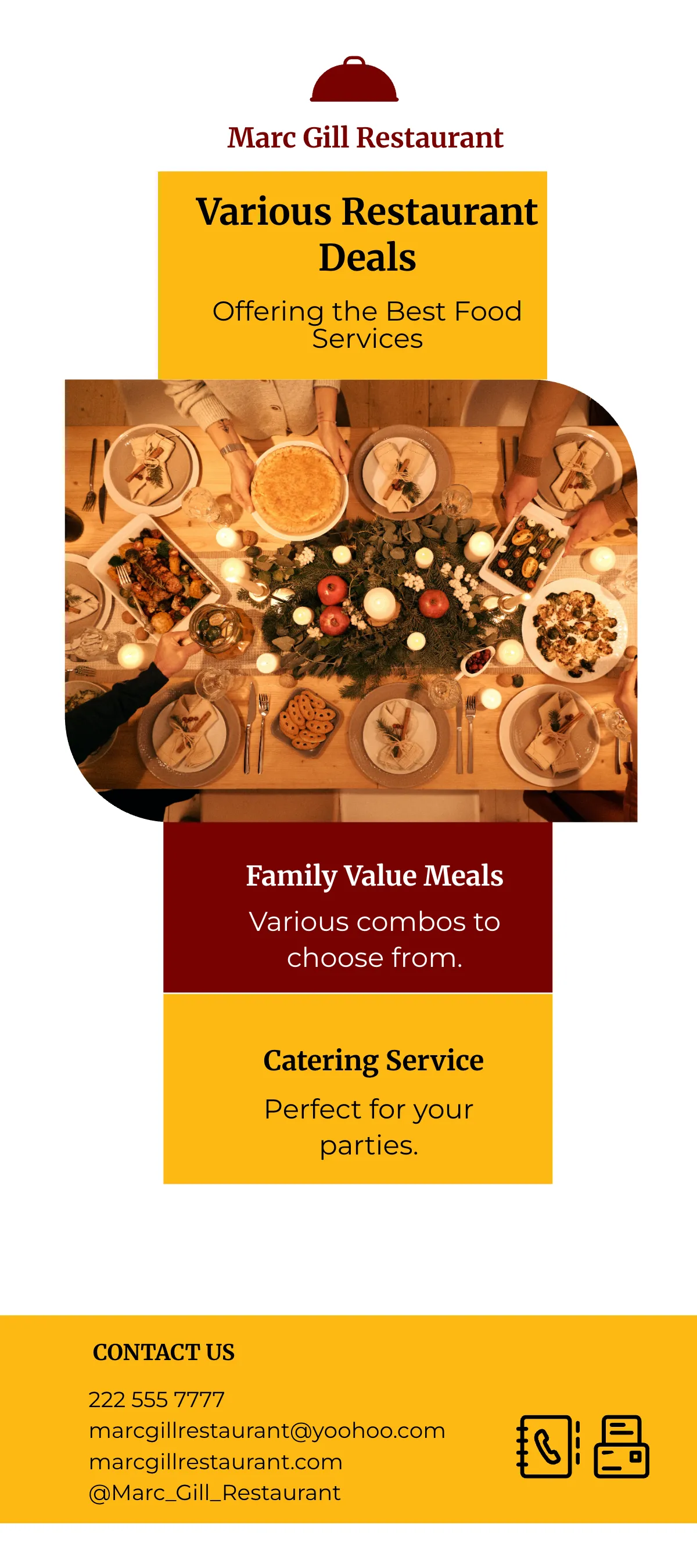 Free Restaurant Advertising DL Card Template to Edit Online