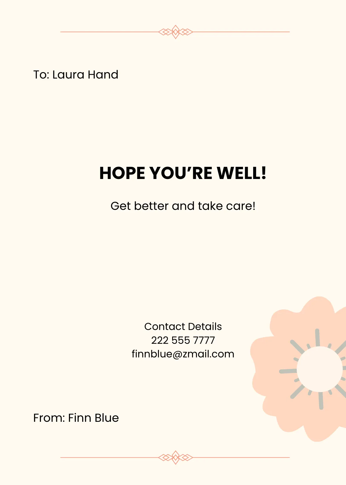 Free Get Well Soon Wish Card Template to Edit Online