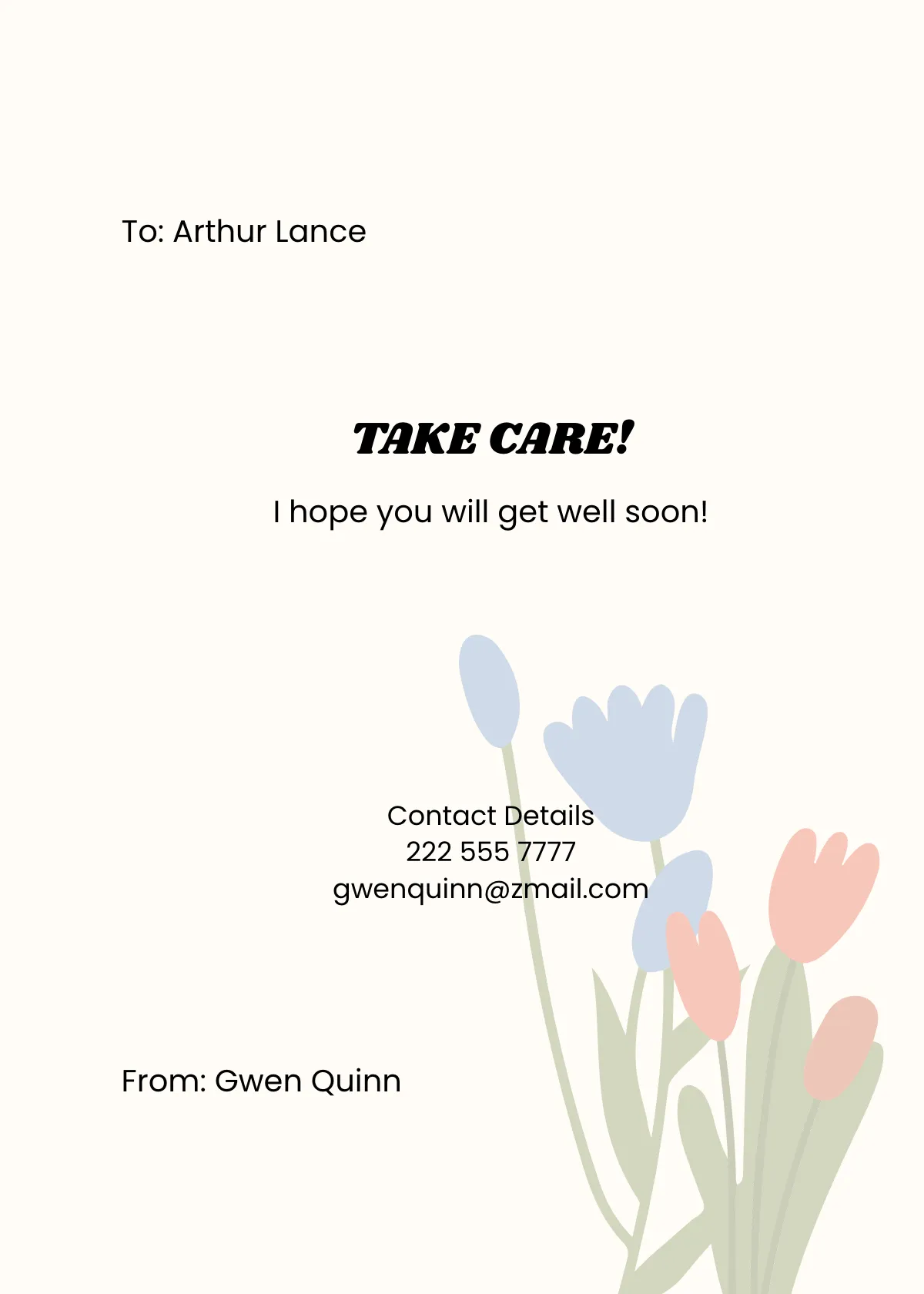 Free Get Well Soon Sympathy Card Template to Edit Online
