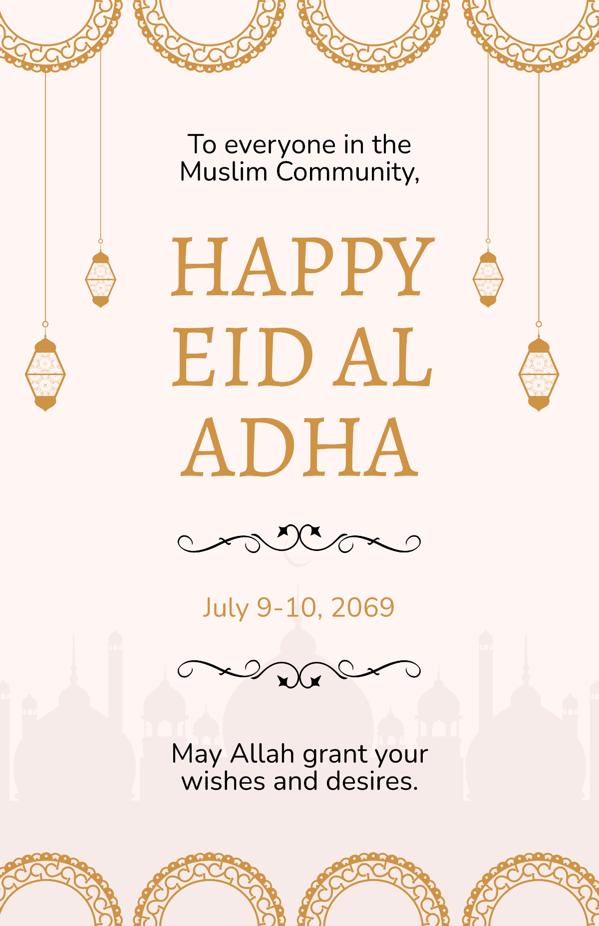 Free Traditional Eid Al Adha Poster Template