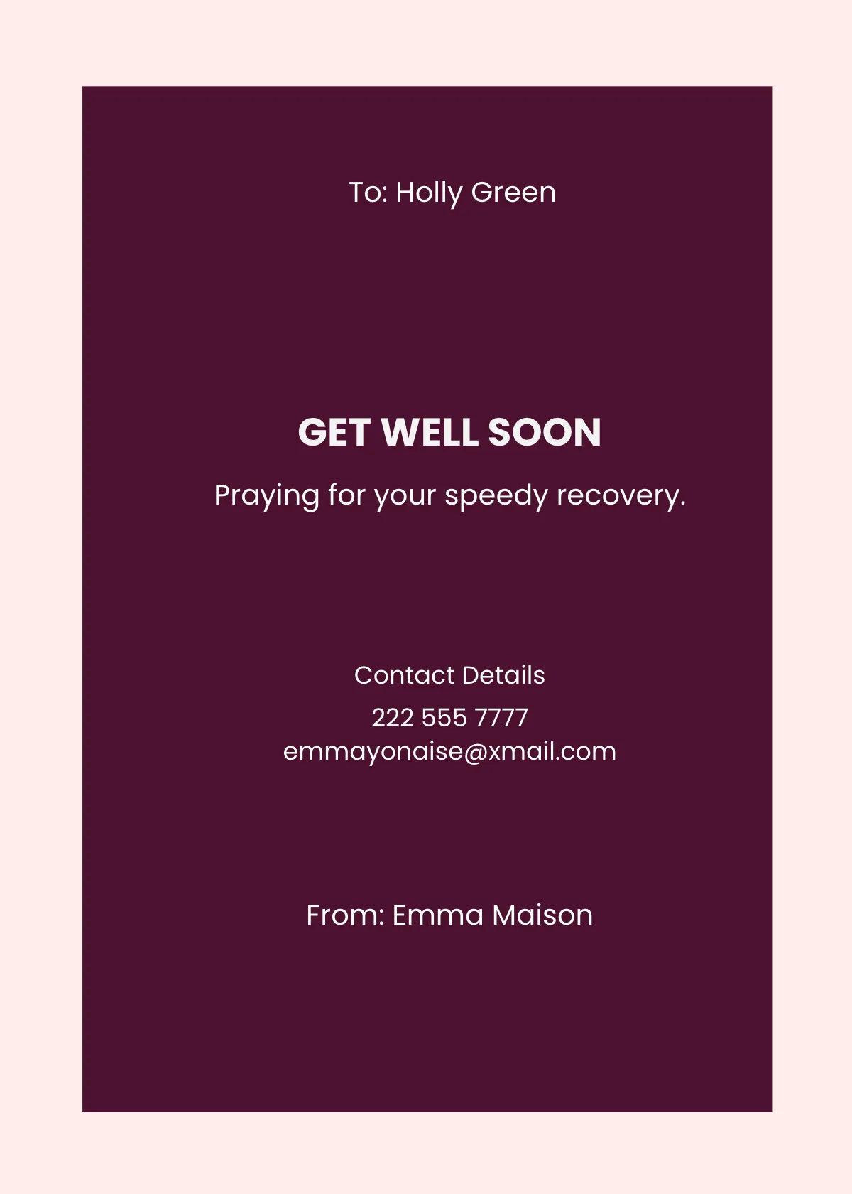Free Modern Get Well Soon Gift Card Template to Edit Online