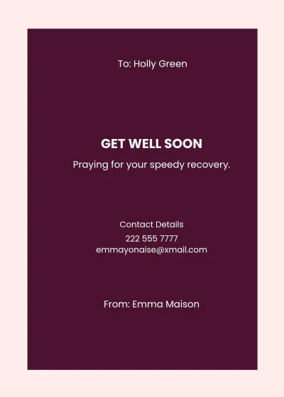 Free Modern Get Well Soon Gift Card Template to Edit Online