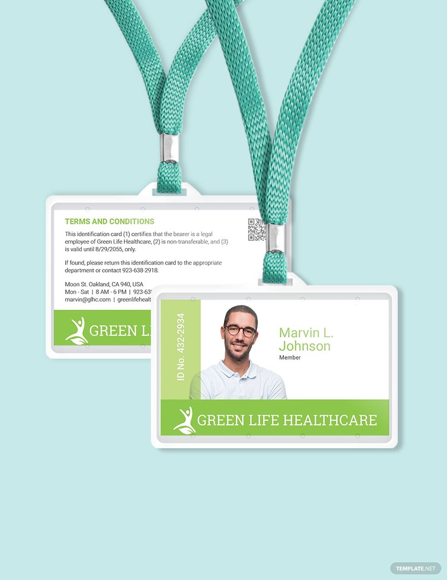 Printable Healthcare ID Card Template