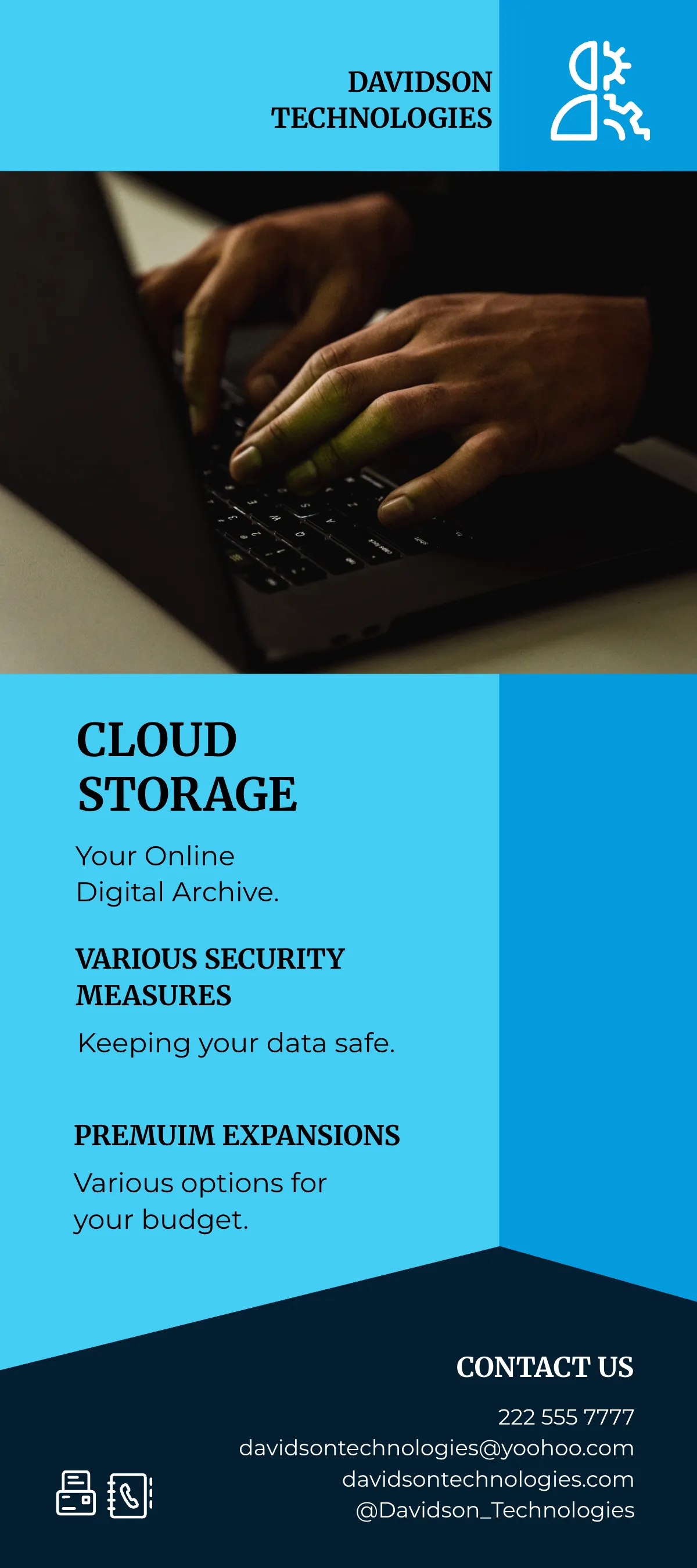 Free Data Storage Technology DL Card Template to Edit Online