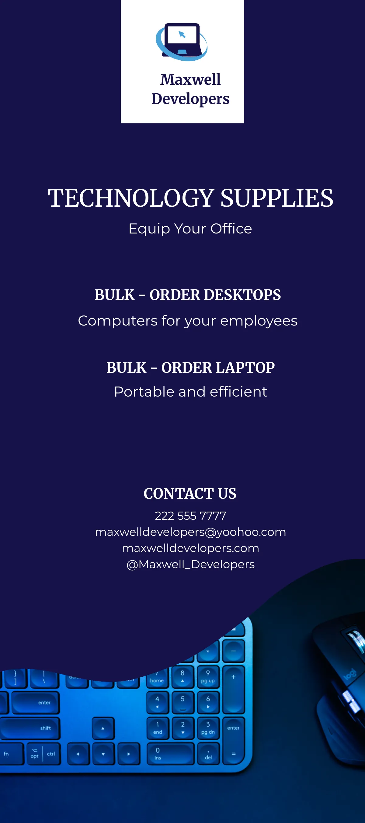 Free Business Technology DL Card Template to Edit Online