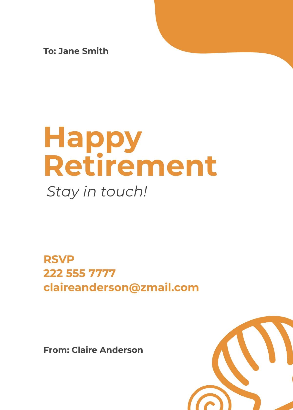Free Simple Retirement Card Template to Edit Online