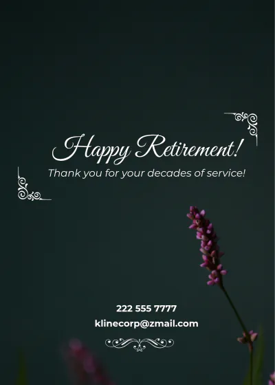 Free Elegant Retirement Card Template to Edit Online