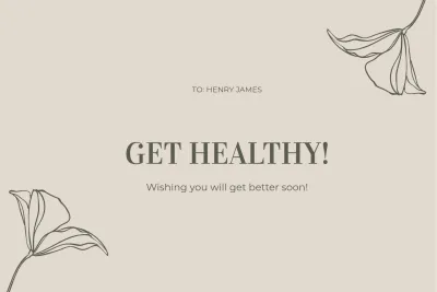 Free Health Get Well Soon Card Template to Edit Online