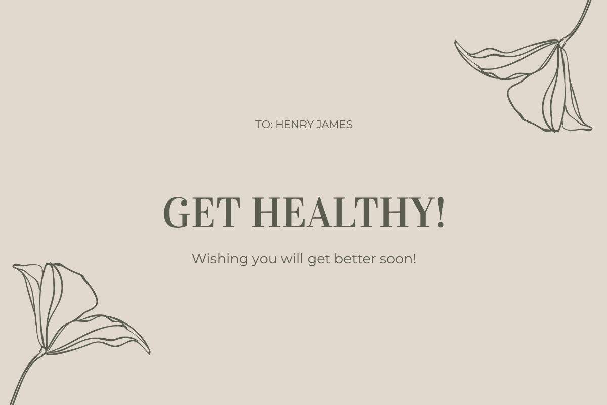 Health Get Well Soon Card Template
