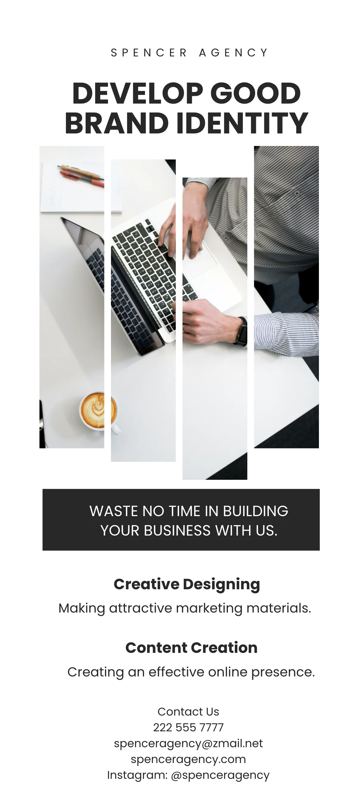 Free Simple Advertising Company DL Card Template to Edit Online