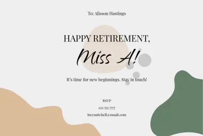 Free Retirement Card Template to Edit Online