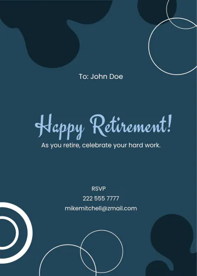 Free Digital Retirement Card Template to Edit Online
