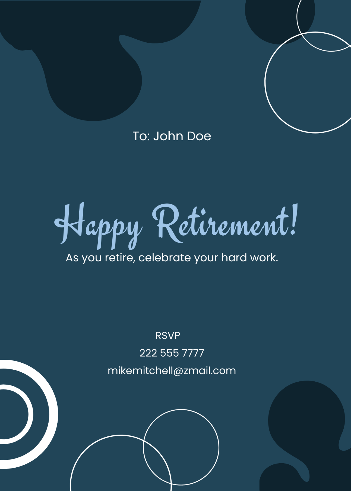 Digital Retirement Card Template