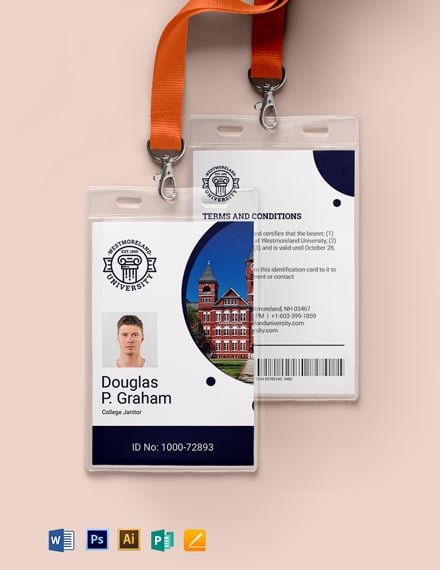 31 College ID Card Templates Free Downloads Template Net   Private College ID Card 