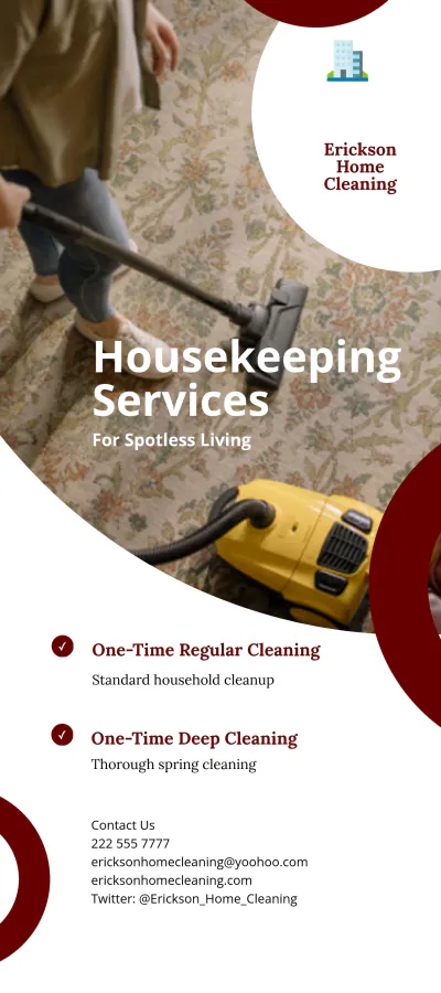 Free Household Cleaning Service DL Card Template to Edit Online