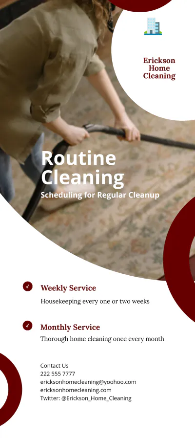 Free Household Cleaning Service DL Card Template to Edit Online