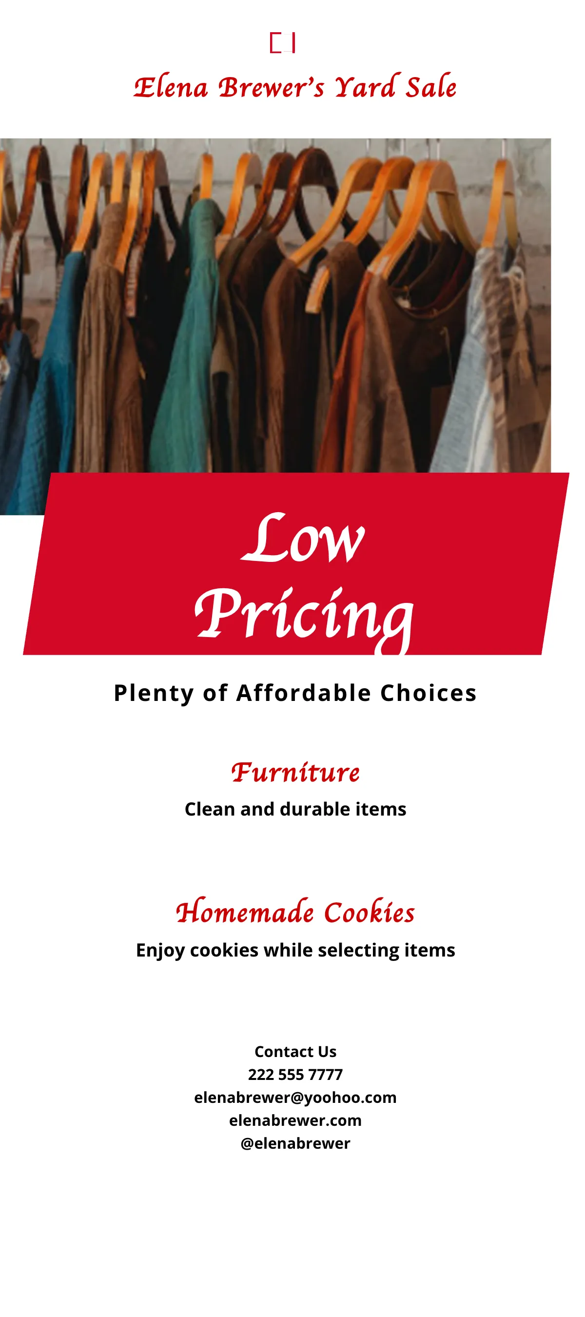 Free Garage Sale DL Card Template to Edit Online