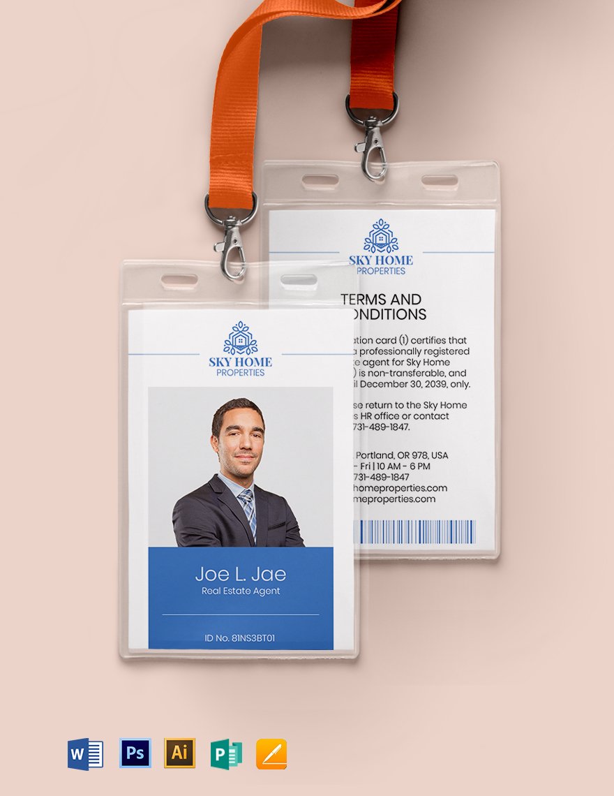 Professional Real Estate ID Card Template