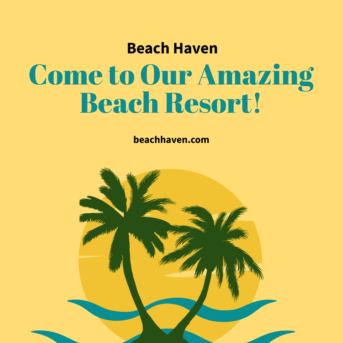 Free Beach Resort Instagram Post Template