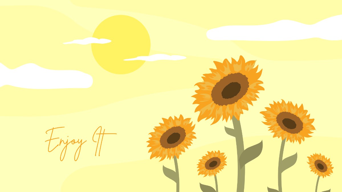 Sunset Sunflower Wallpaper Template