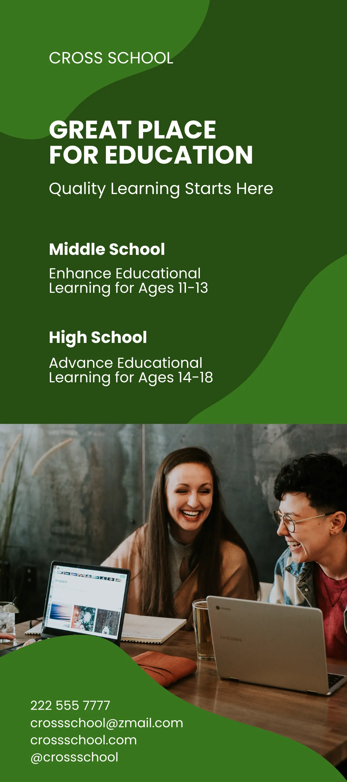 Free Modern School DL Card Template to Edit Online