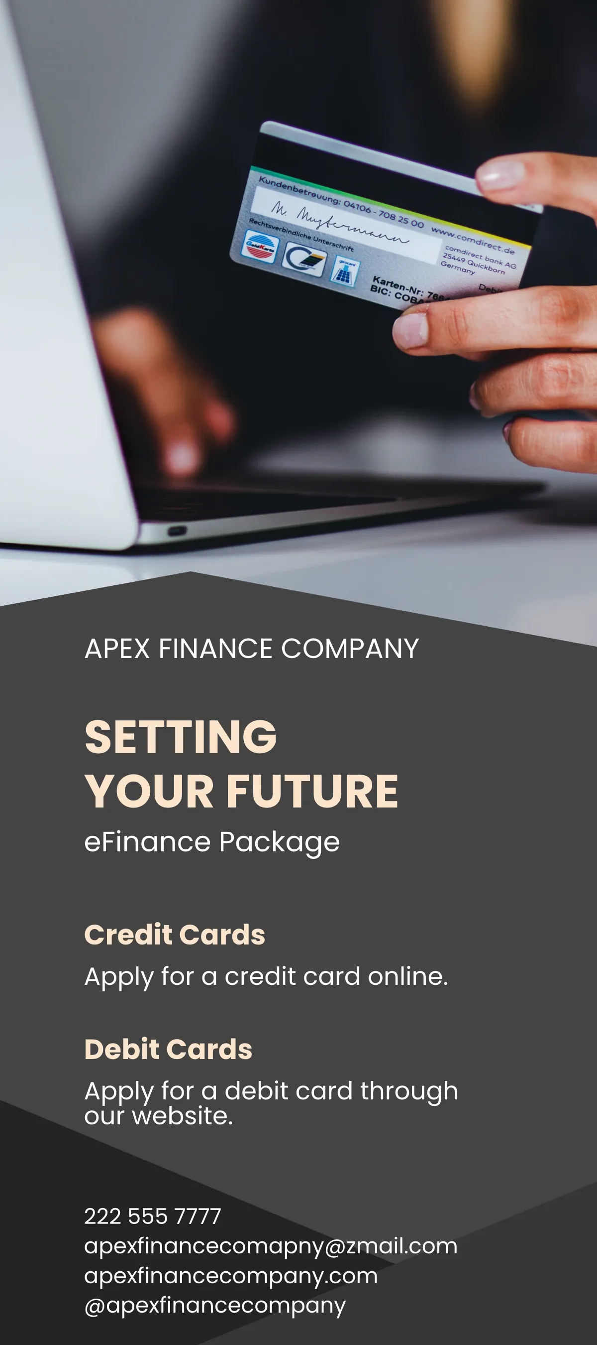 Free eFinance DL Card Template to Edit Online