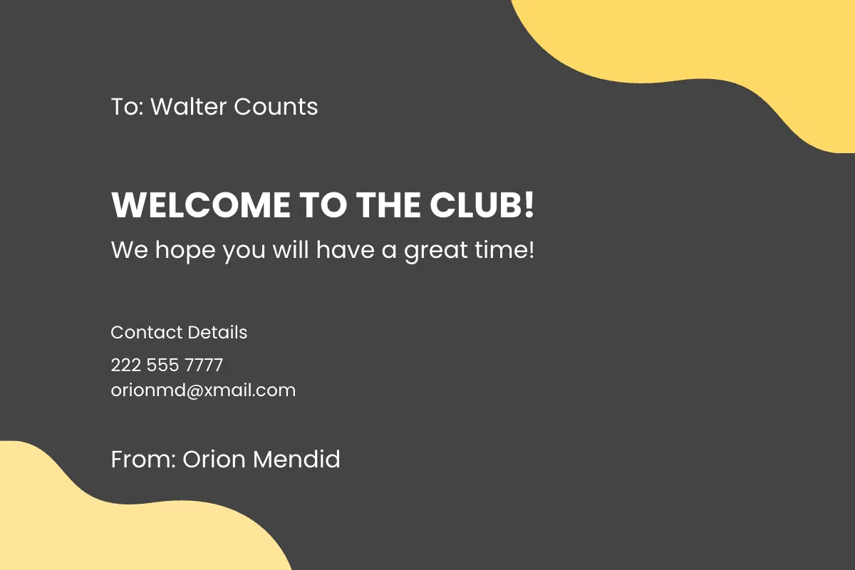 Free Welcome Retro Greeting Card Template to Edit Online