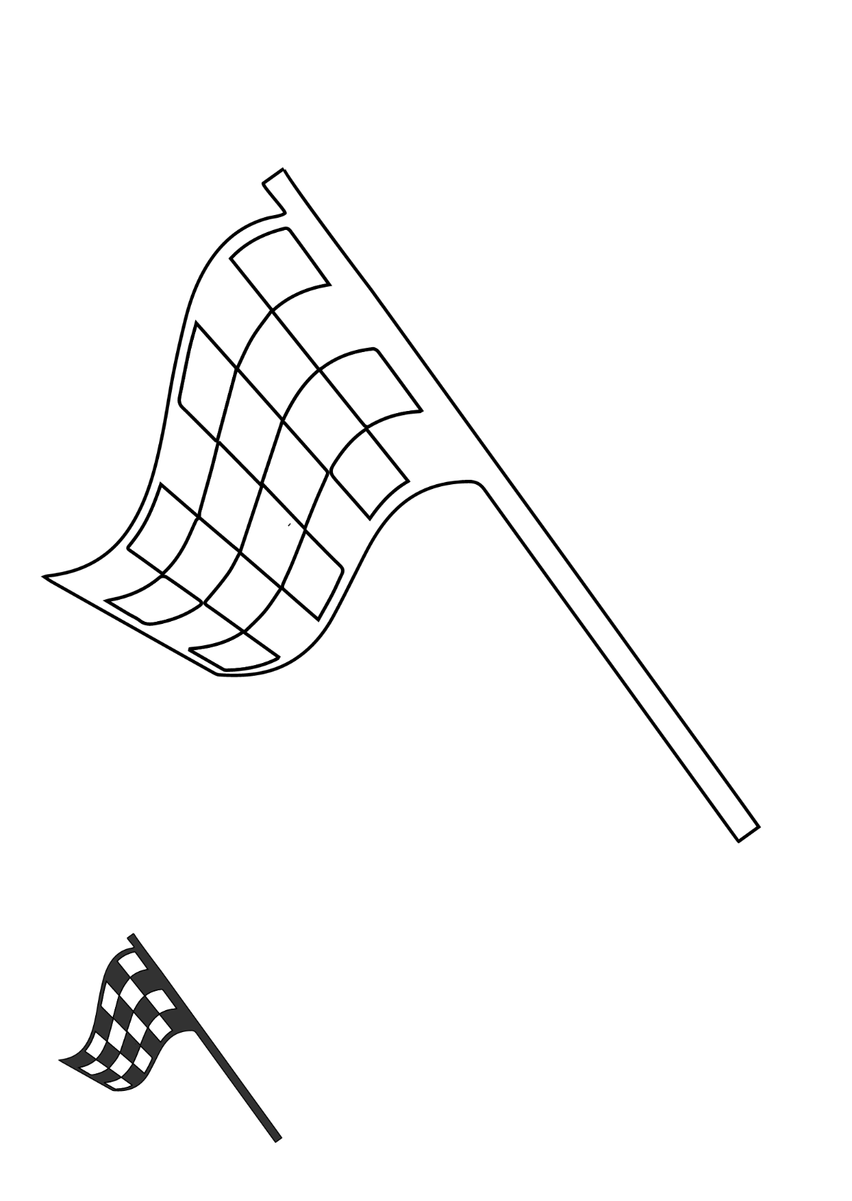Free Wavy Checkered Flag coloring page Template