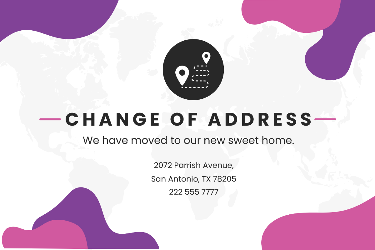 Free Change of Address Card Template